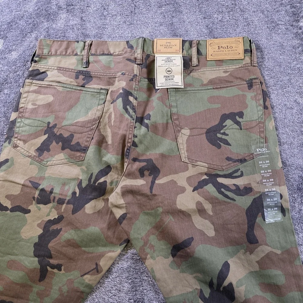 Polo Ralph Lauren Sullivan Slim Camo Jeans Mens 38x30 Camouflage Pony Hunting